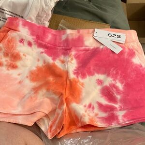 525 America Pink and Orange Tie-Dye Athletic Shorts